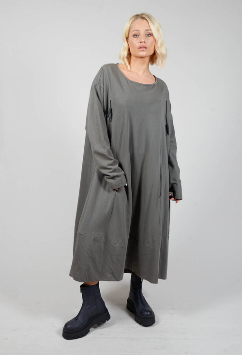 Relaxed Jersey Dress with Round Neck in Douglas
