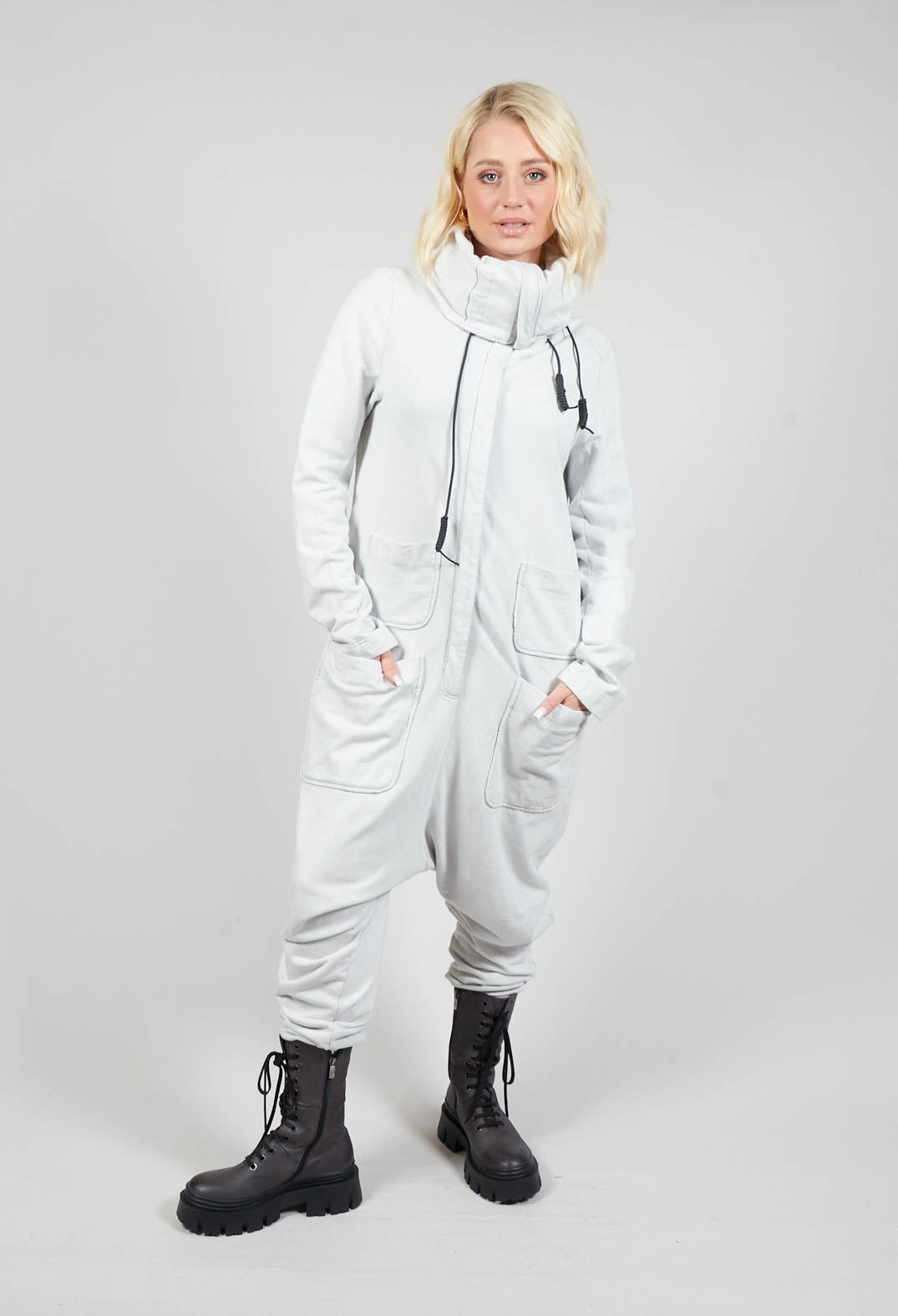 Logo Jumpsuit with Roll Neck in Birch Print