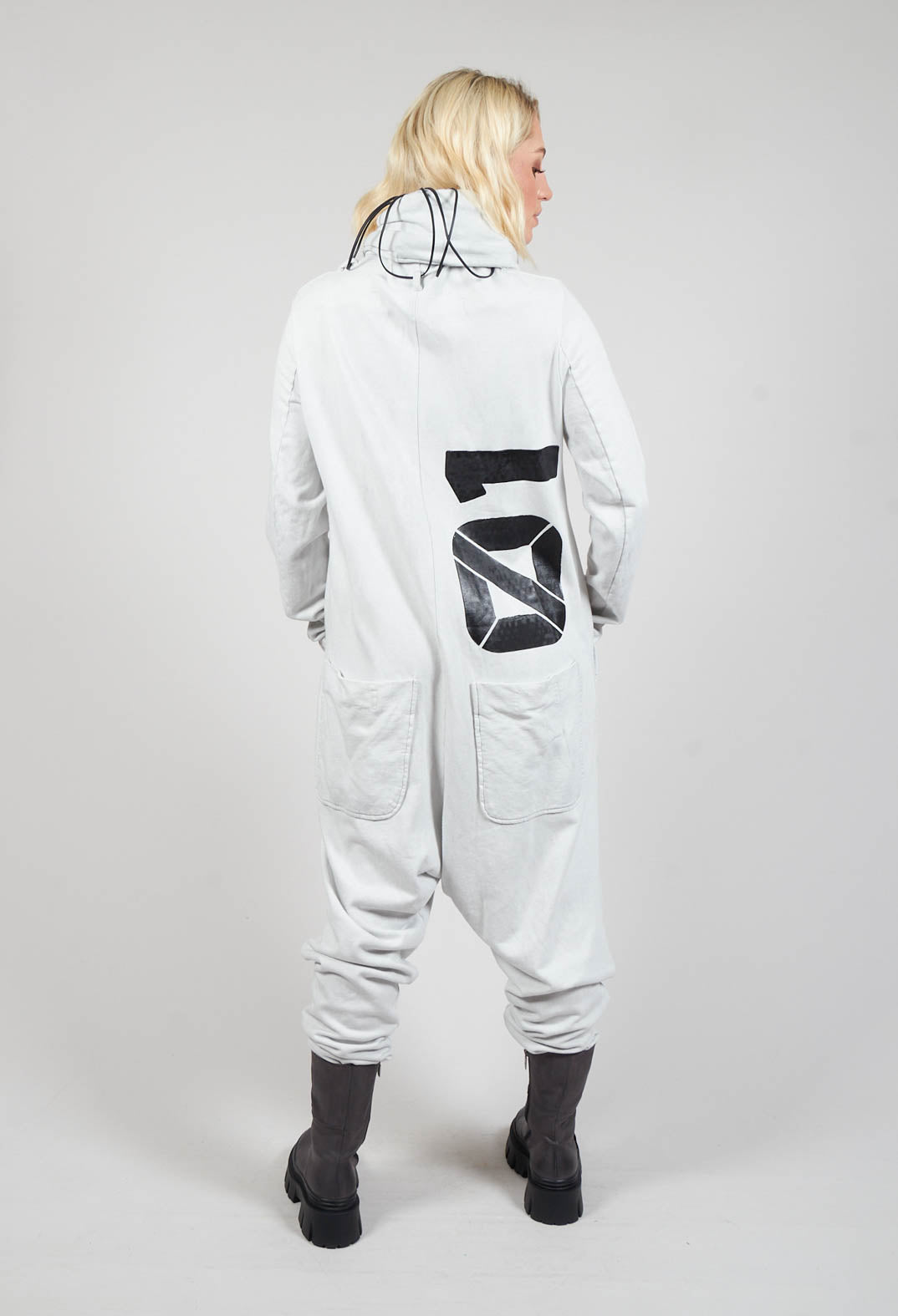 Logo Jumpsuit with Roll Neck in Birch Print