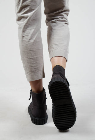 Leather Zip-up Ankle Boots in Travel Wood