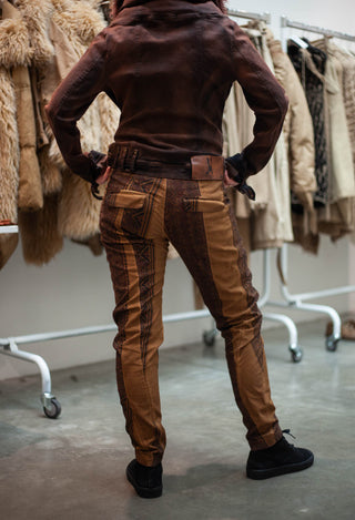 PRE-ORDER - Slim Fit Trousers in Clay Cloud Stripe (Pictured in Dakar Cloud Stripe) - 2390101