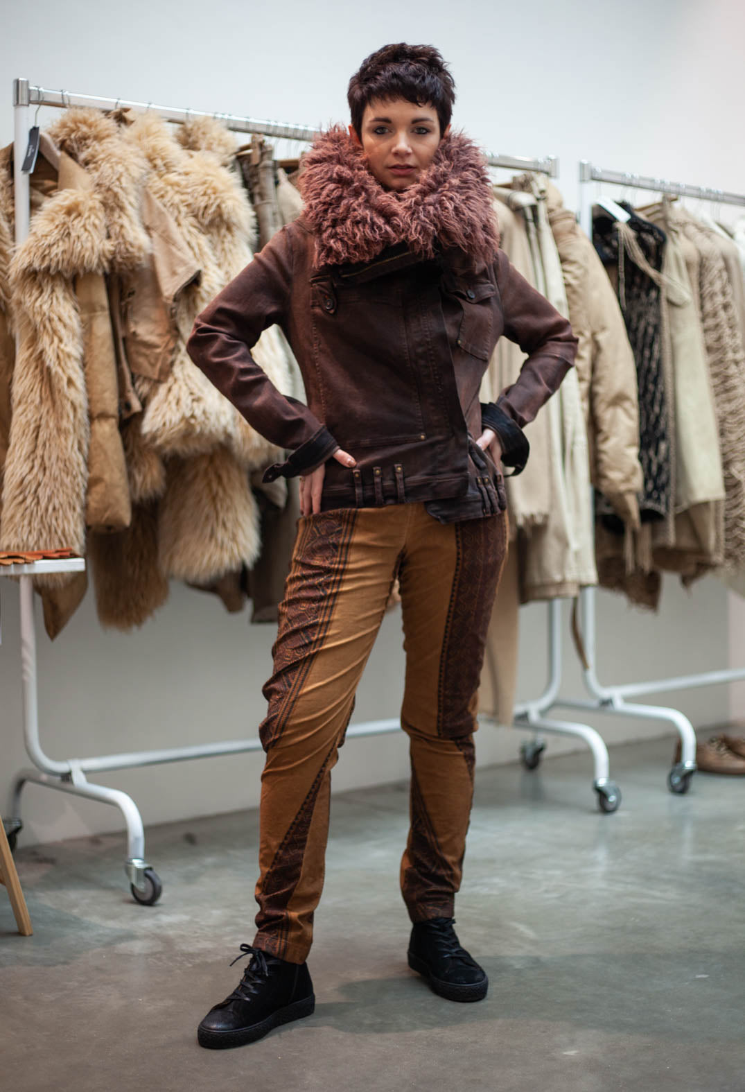 PRE-ORDER - Slim Fit Trousers in Terracotta Cloud Stripe (Pictured in Dakar Cloud Stripe) - 2390101