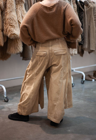 PRE-ORDER - Wide Leg Button Detail Trousers in Clay Cloud - 2390127