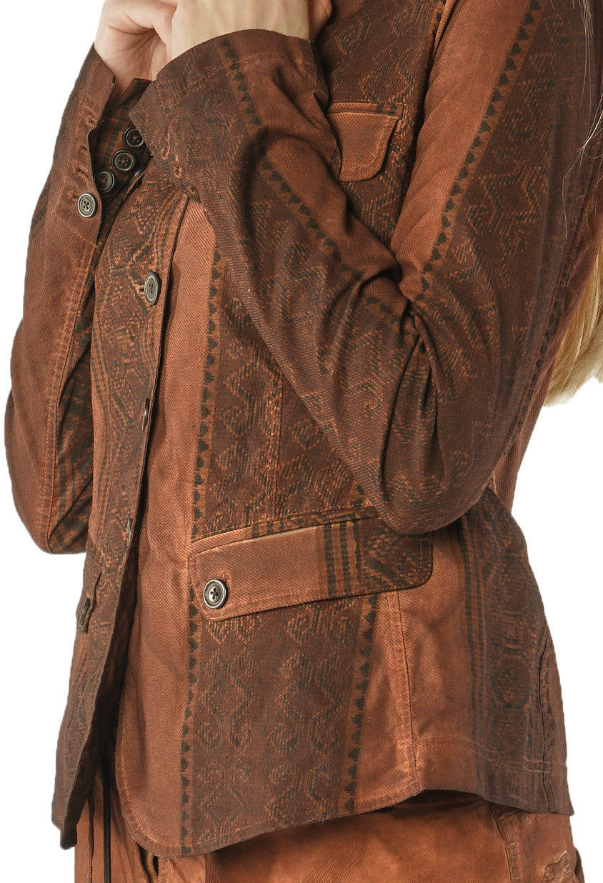 PRE-ORDER - Fitted Jacket in Henna Cloud Stripe - 2391106