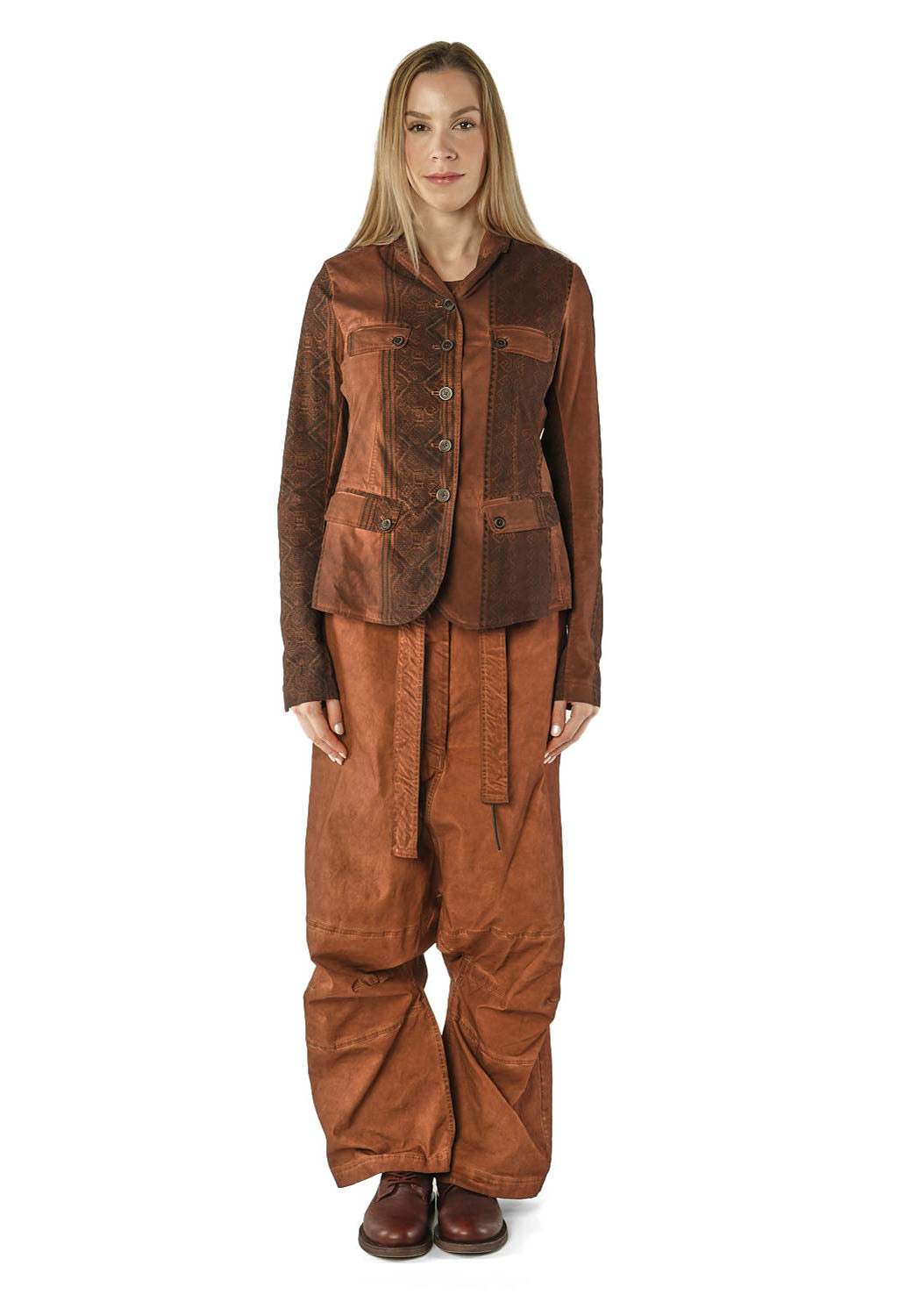 PRE-ORDER - Fitted Jacket in Henna Cloud Stripe - 2391106