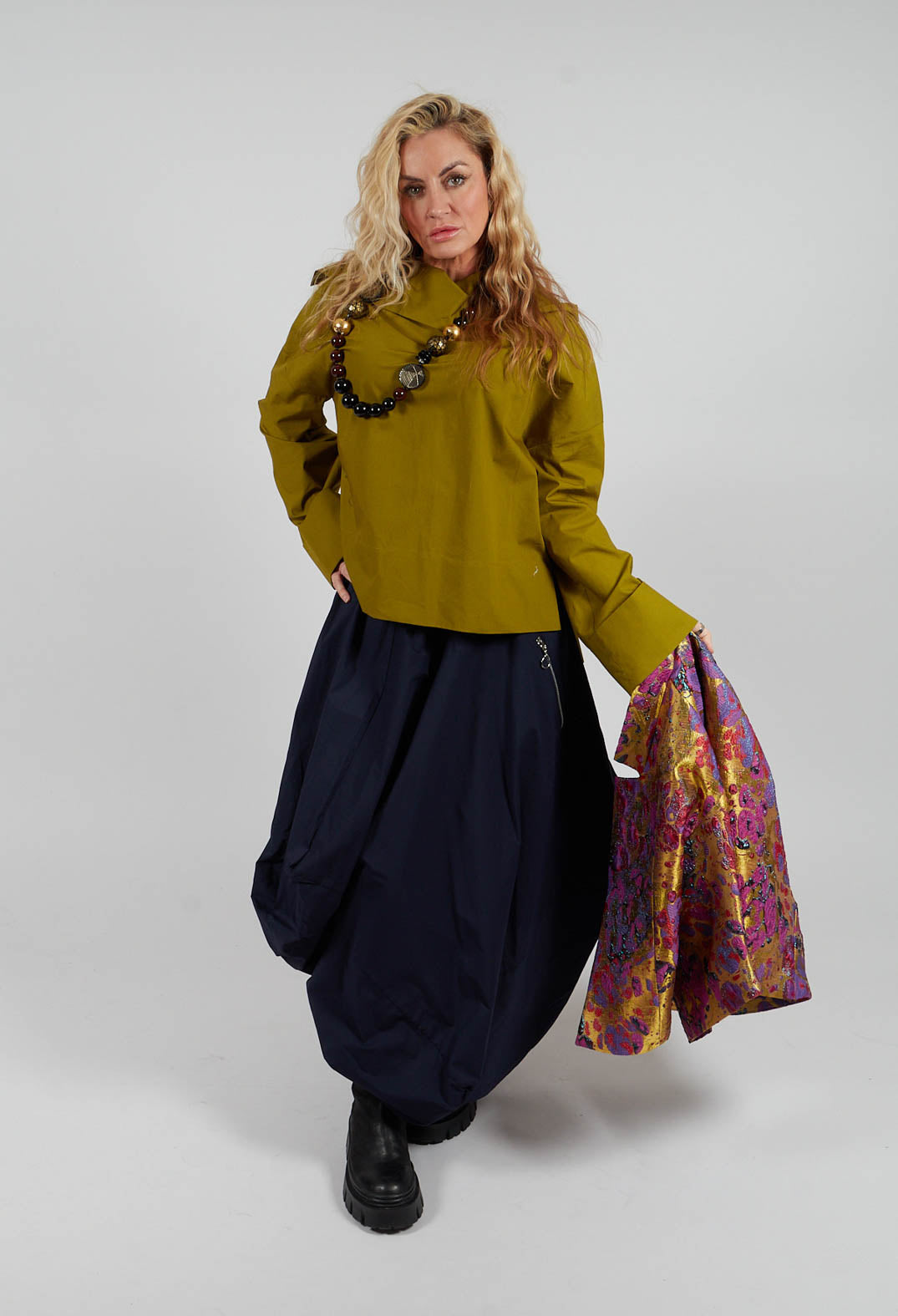 Roll Neck Top in Olive