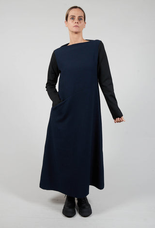 Nida Dress in Dark Blue and Black