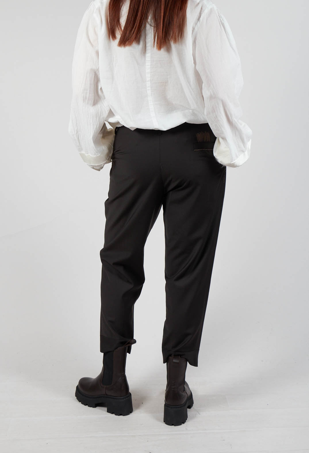 Tailored Trousers with Wide Leg in Dark Grey