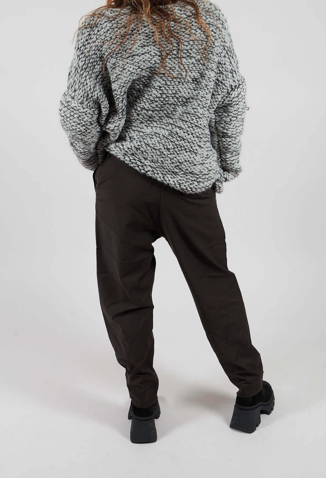 Tailored Trousers with Wide Leg in Dark Grey