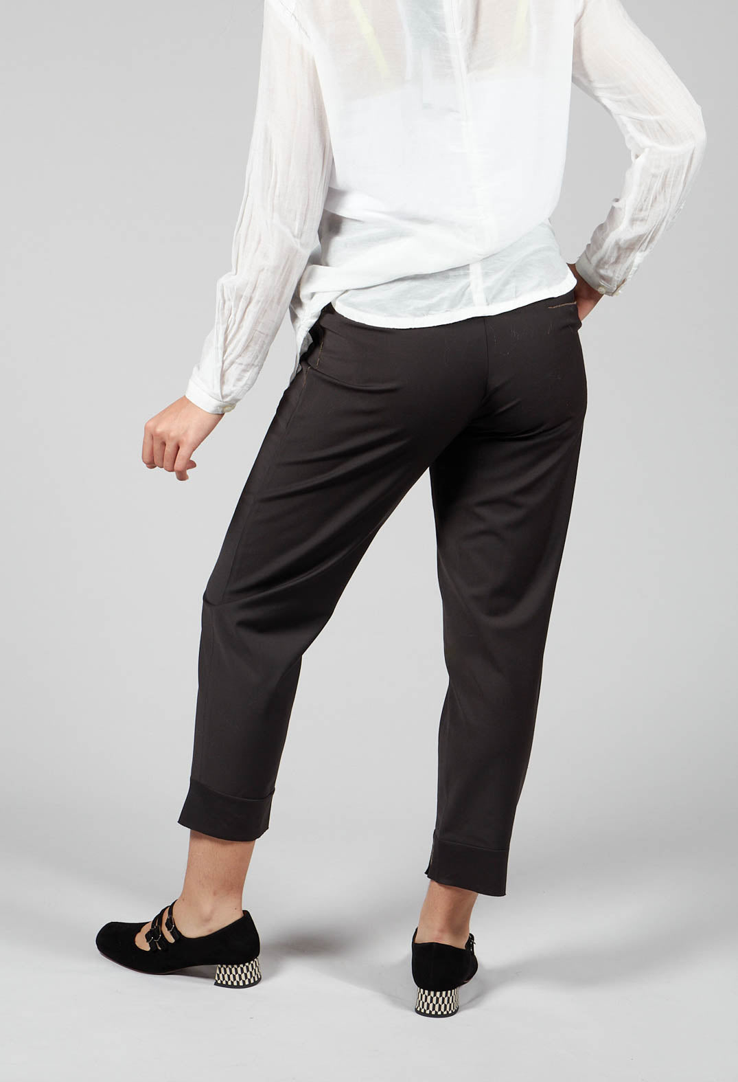 Tailored Trousers with Wide Leg in Dark Grey