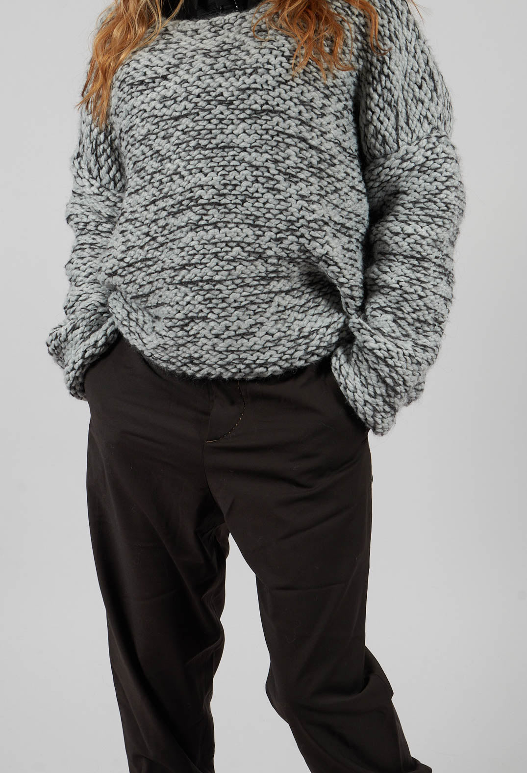 Tailored Trousers with Wide Leg in Dark Grey