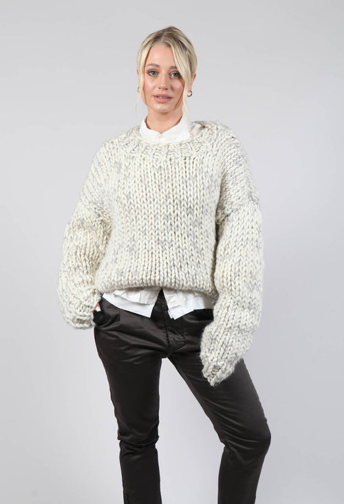 Cream and Grey Chunky Knit Jumper