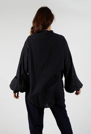 Loose Fit Shirt with Contrasting Arms In Black and Navy
