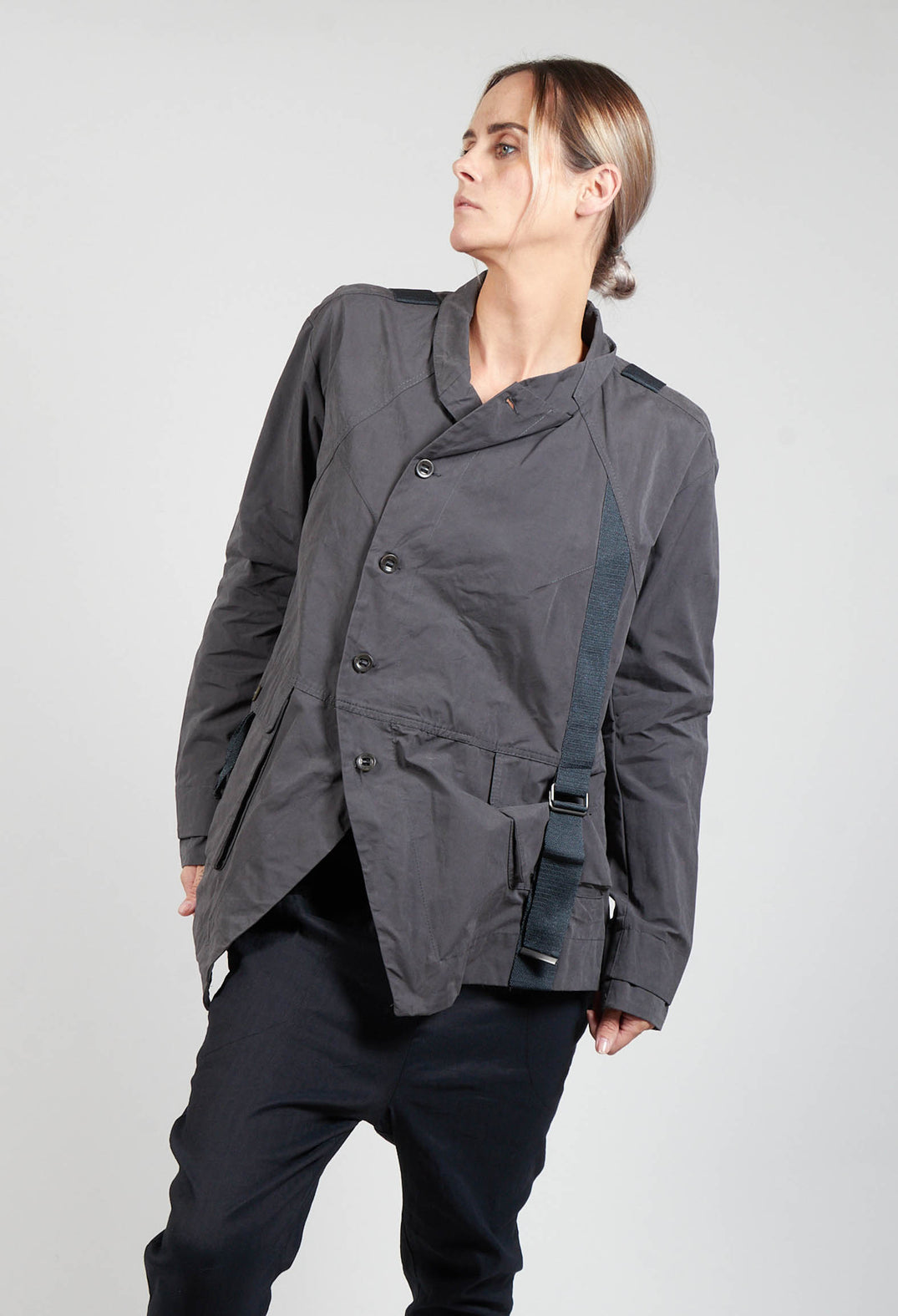 Biham Military Style Jacket in Unique Grey