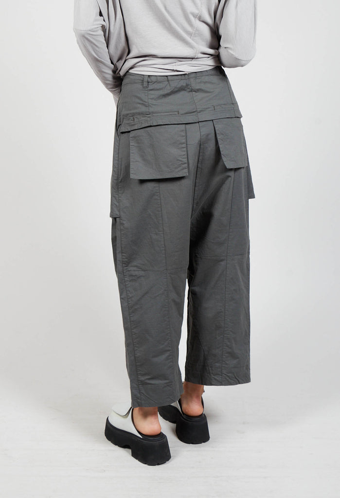 Dziban Drop Crotch Trousers in Carbon Green