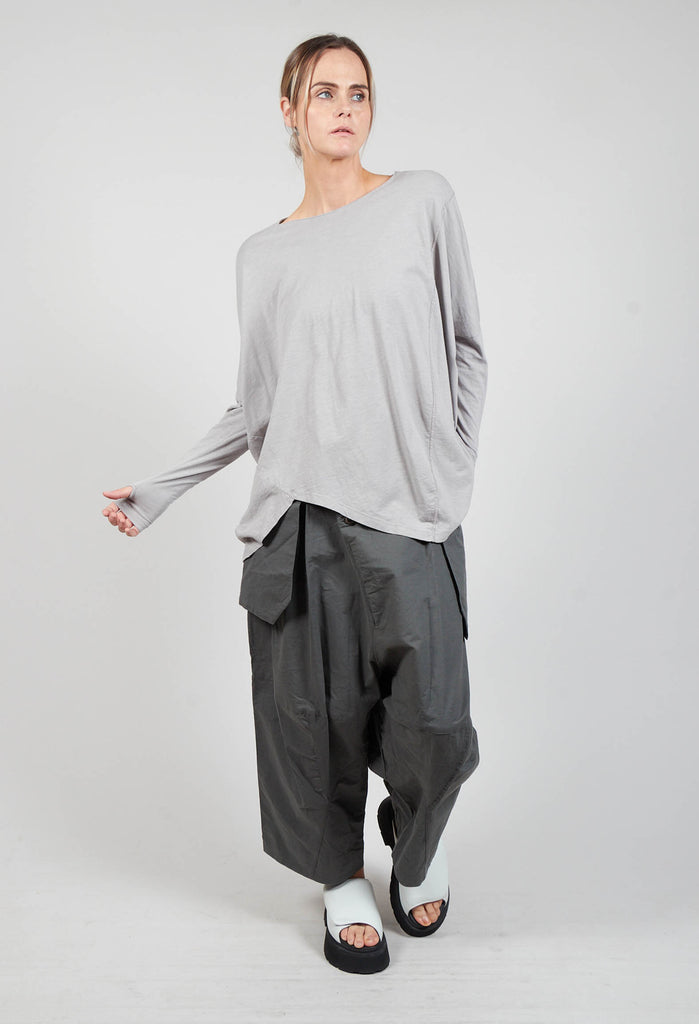 Dziban Drop Crotch Trousers in Carbon Green