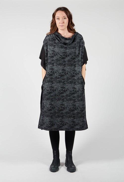 Batwing Dress with Cowl Neck in Black