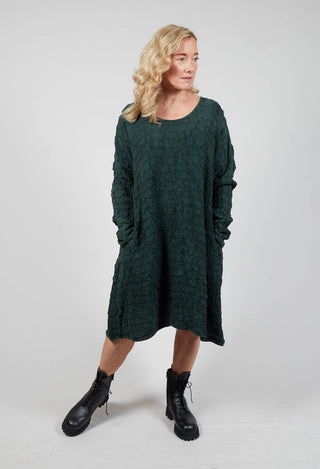 Ruched Textured Dress in Fidel