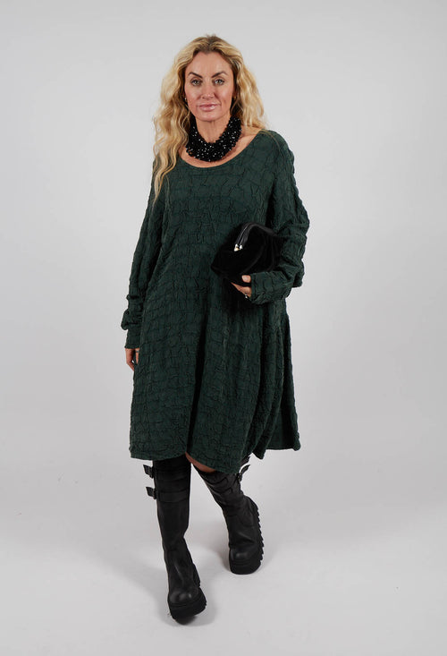 Ruched Textured Dress in Fidel