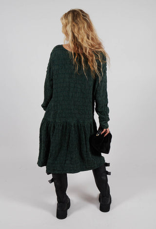 Ruched Textured Dress in Fidel