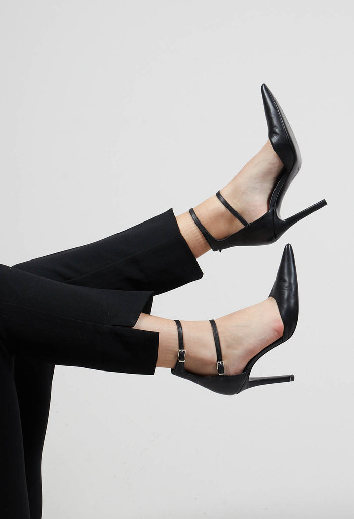 Ankle Strap Heels in Black