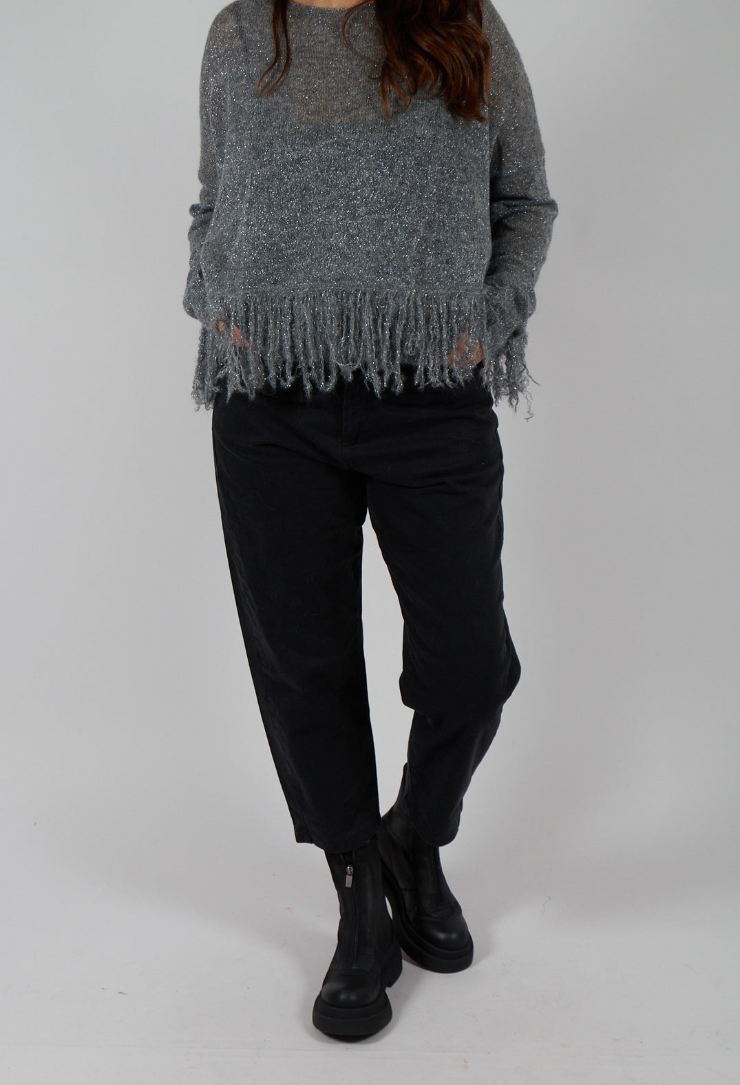 Straight Leg Jeans with Patch Pockets in Black