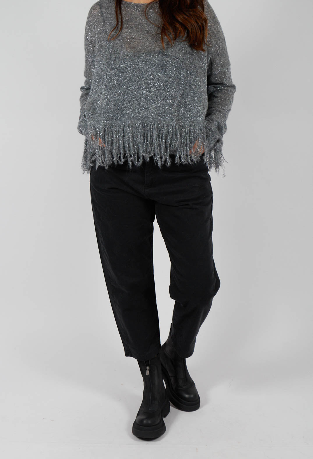 Straight Leg Jeans with Patch Pockets in Black