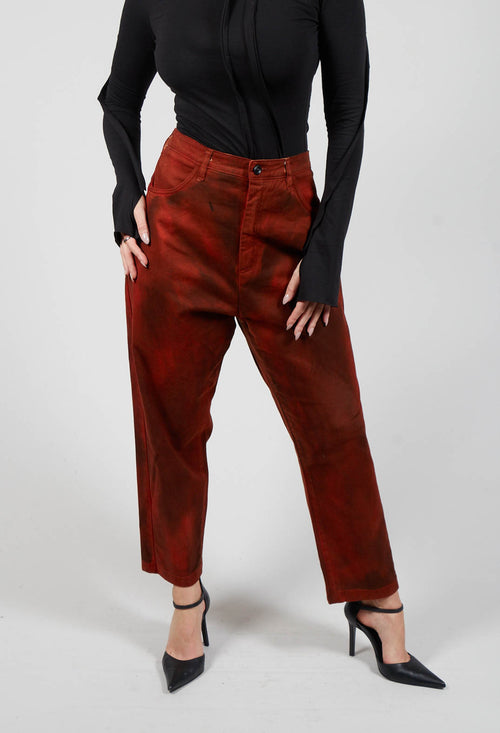 Straight Leg Jeans with Patch Pockets in Copper