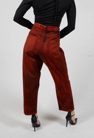 Straight Leg Jeans with Patch Pockets in Copper