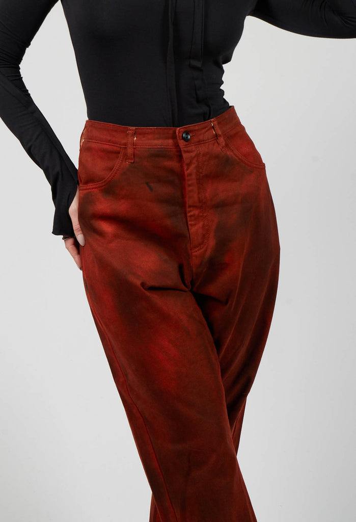 Straight Leg Jeans with Patch Pockets in Copper