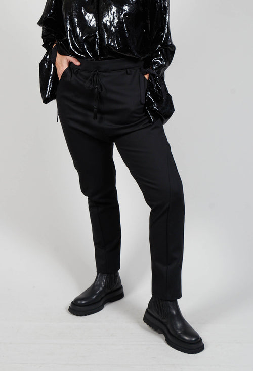 Trousers with Tassels in Black