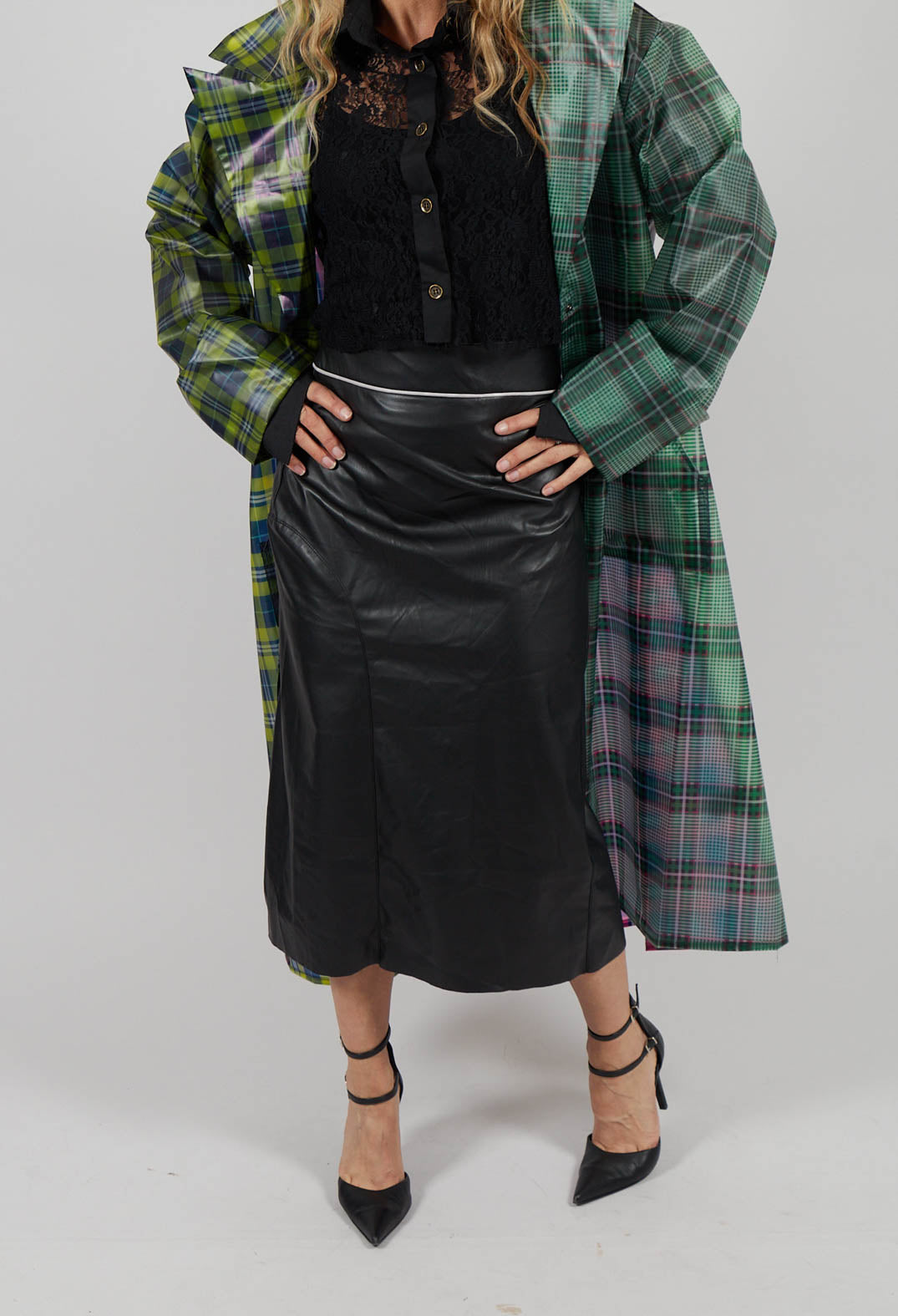 Nostra Santissima Faux Leather Skirt in Black | Olivia May