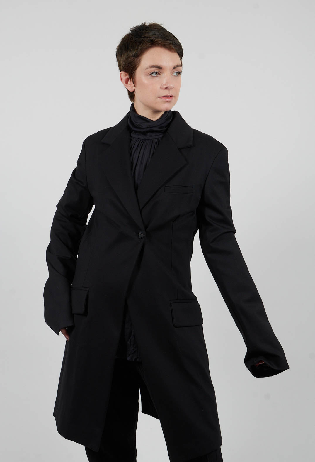 Extra Longline Jacket in Black