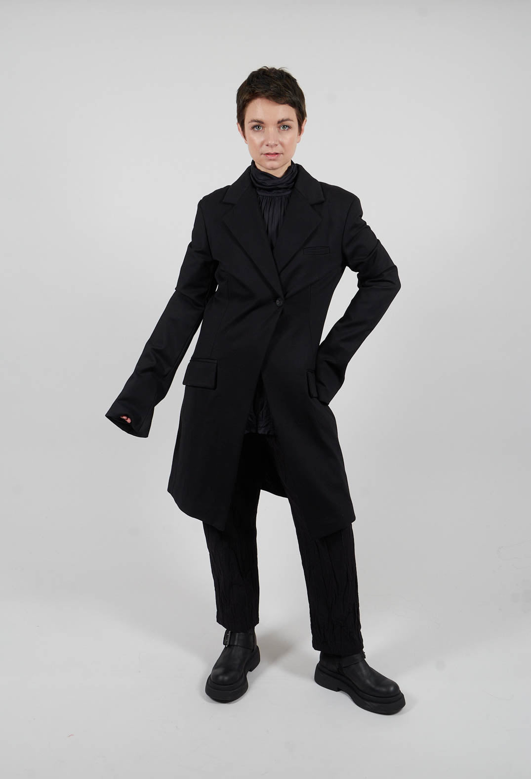 Extra Longline Jacket in Black