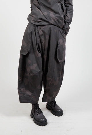 Camo Drop Crotch Trousers in Unique
