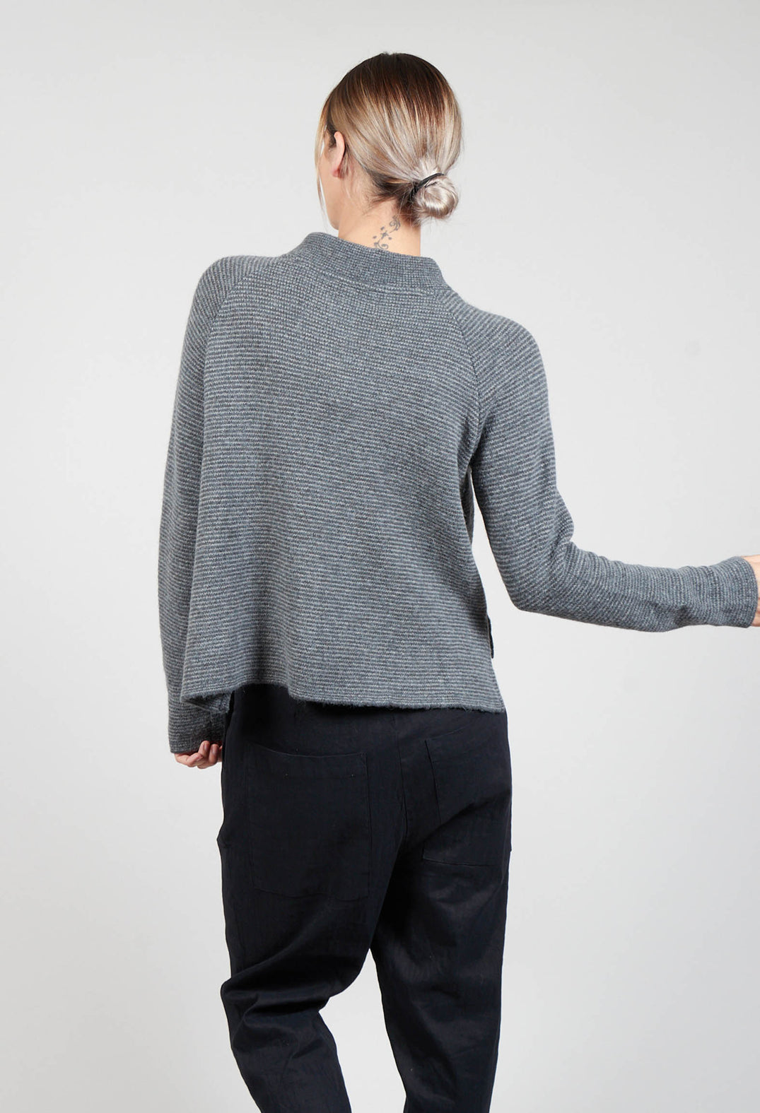 Knit Jumper with Cut Out Collar in Stripe