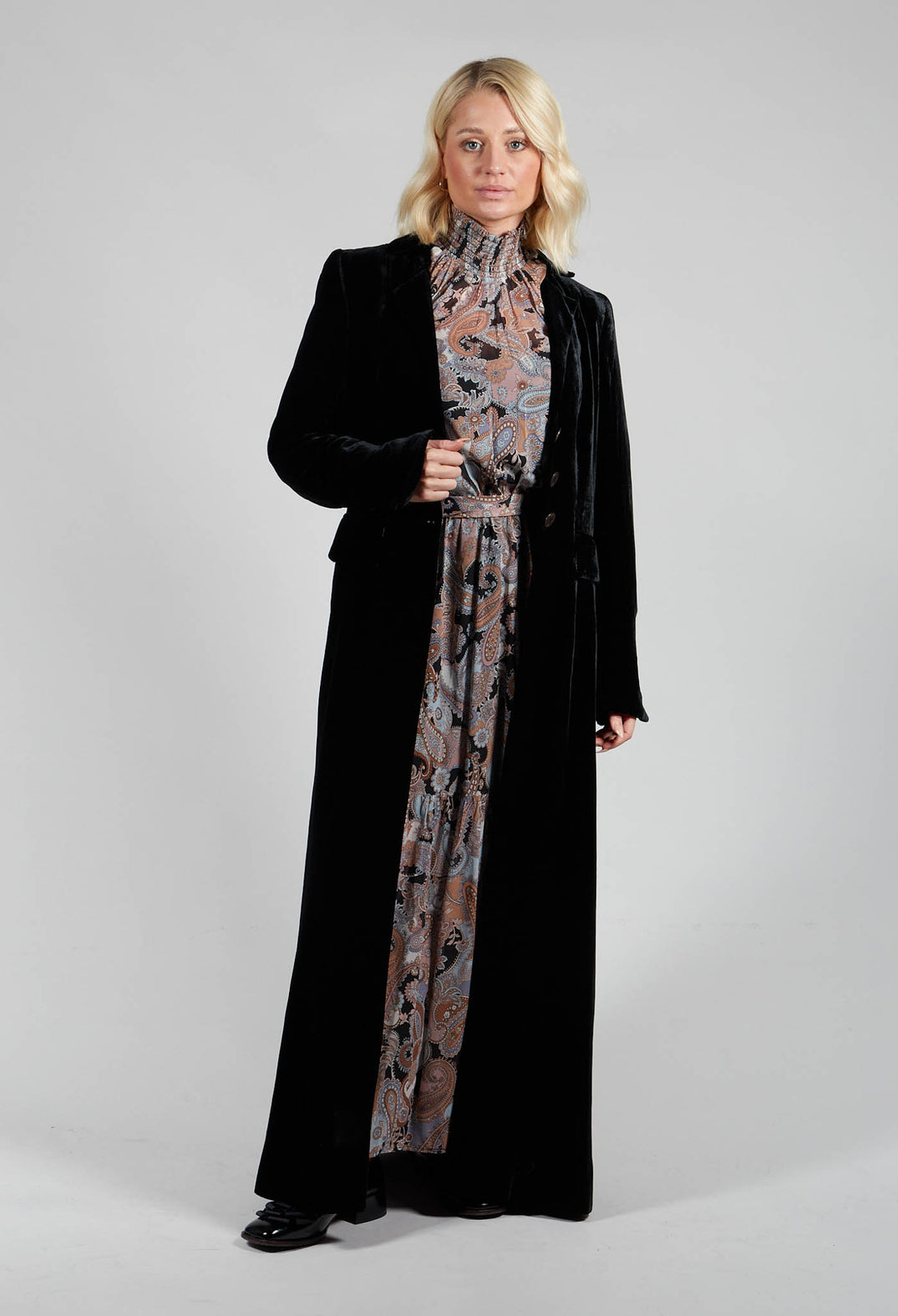 Hedwigh Dress in Paisley Coal