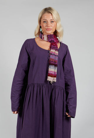 Botanical Striped Scarf in Purple