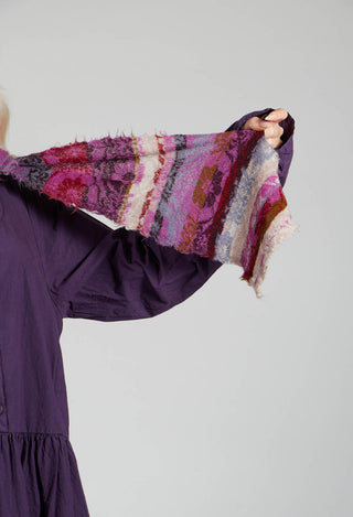 Botanical Striped Scarf in Purple