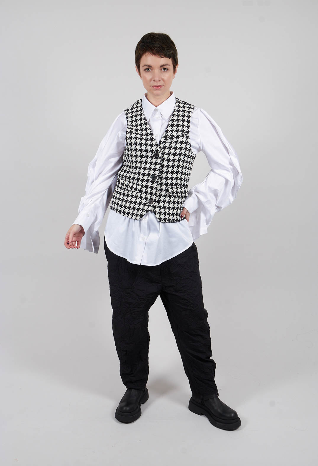 Hounds Tooth Printed Waistcoat in 1000