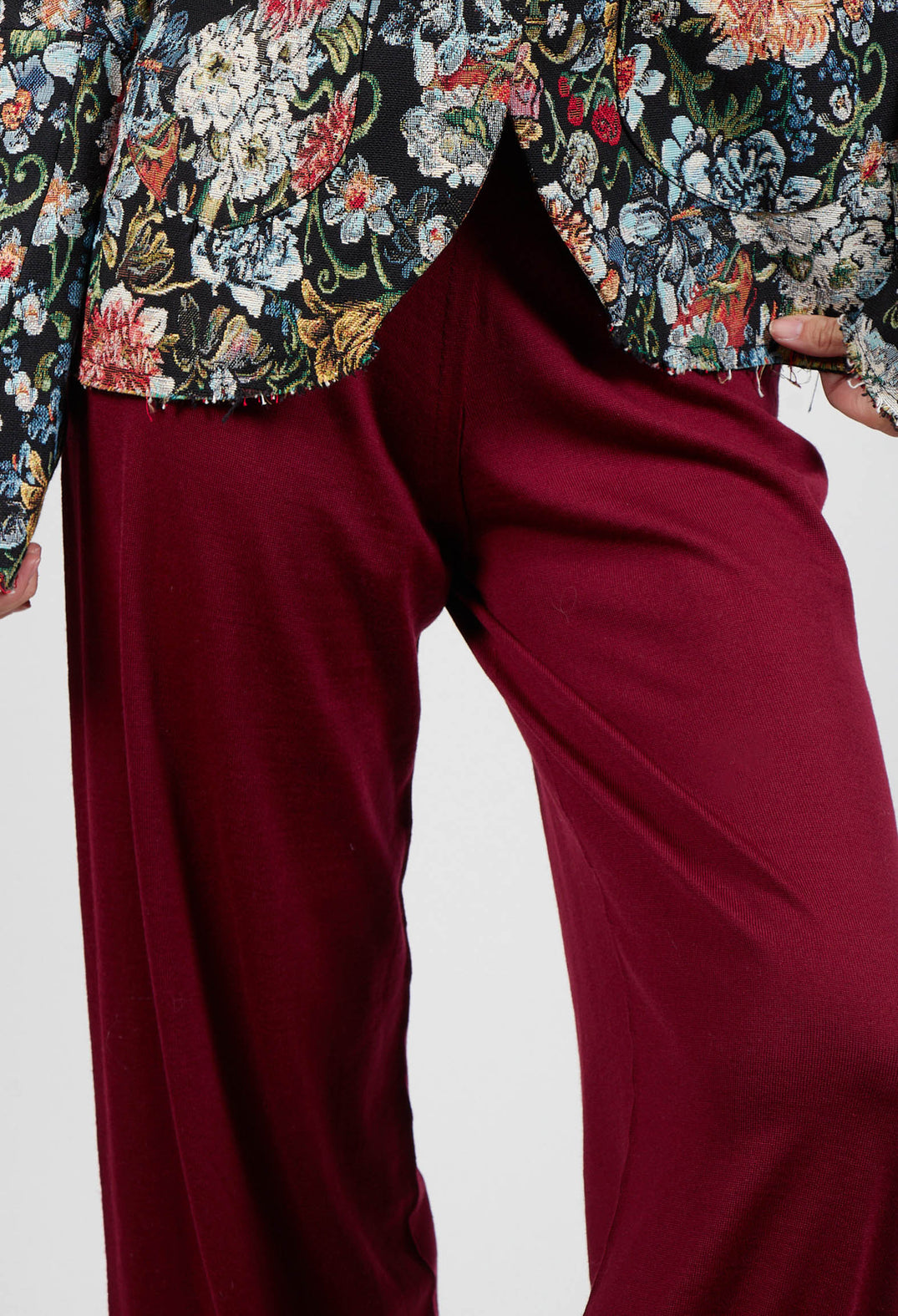 Wide Leg Knit Trousers in 7043