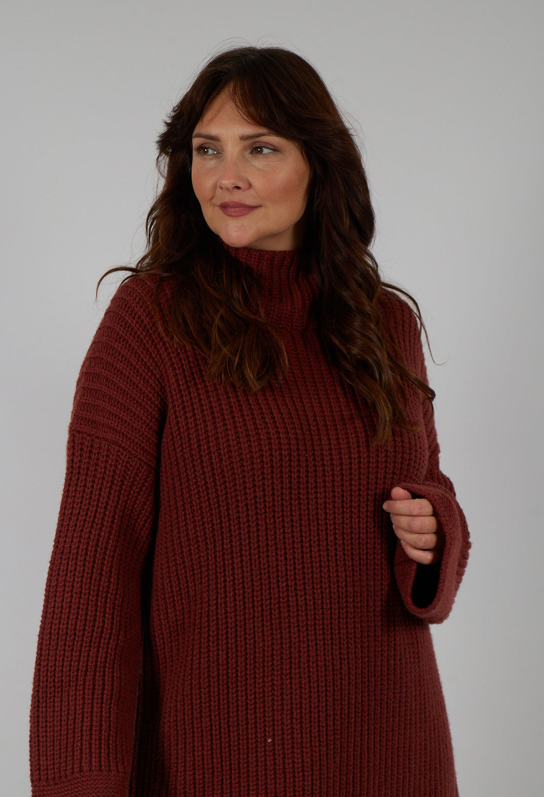 Knitted Sweater in Cuoio Cuir