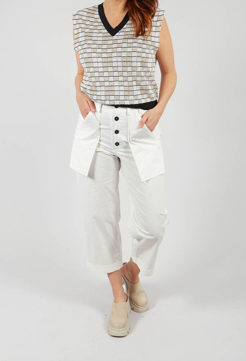 High Waist Trouser in Off White