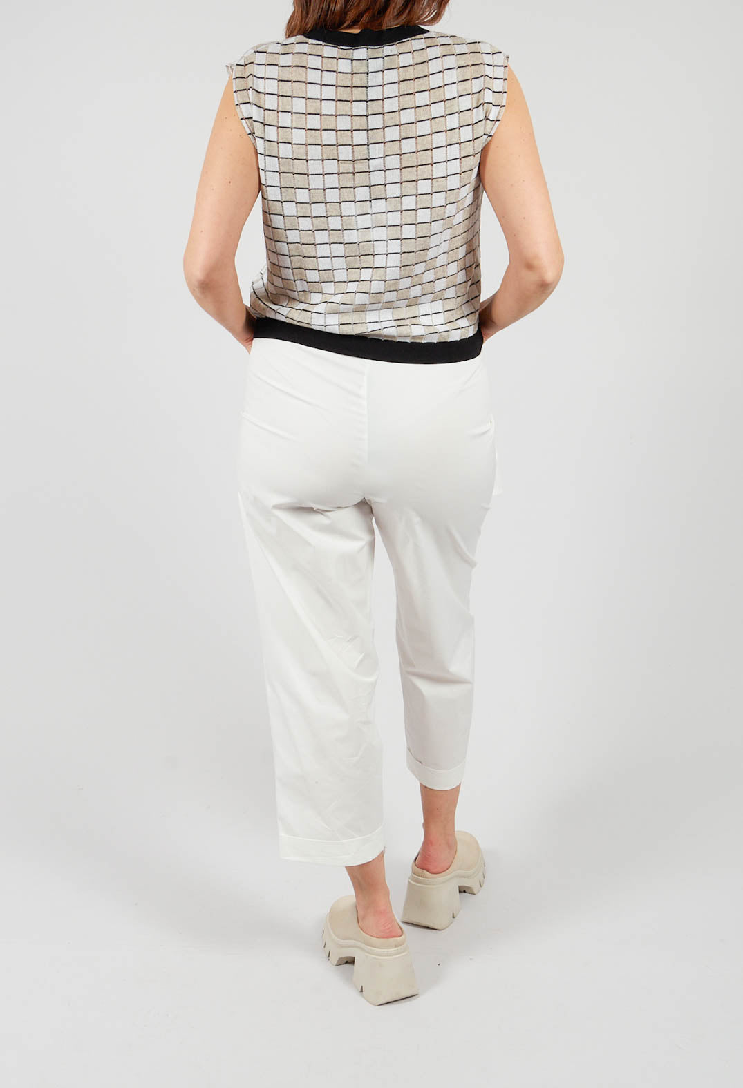 High Waist Trouser in Off White