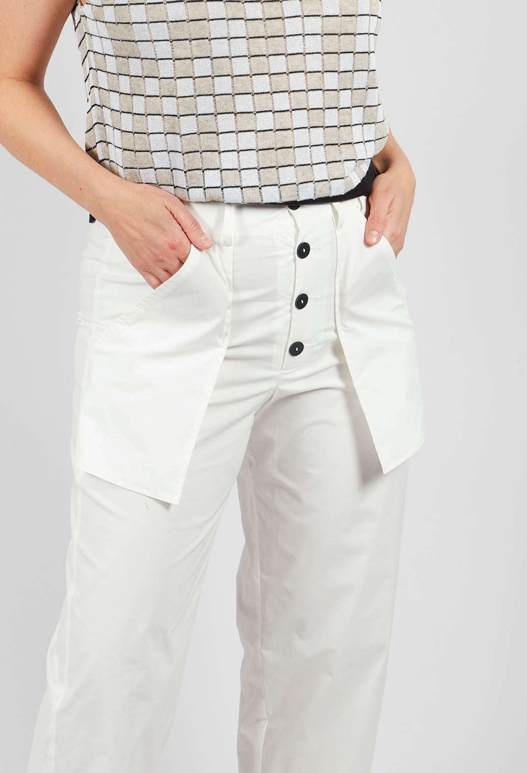 High Waist Trouser in Off White