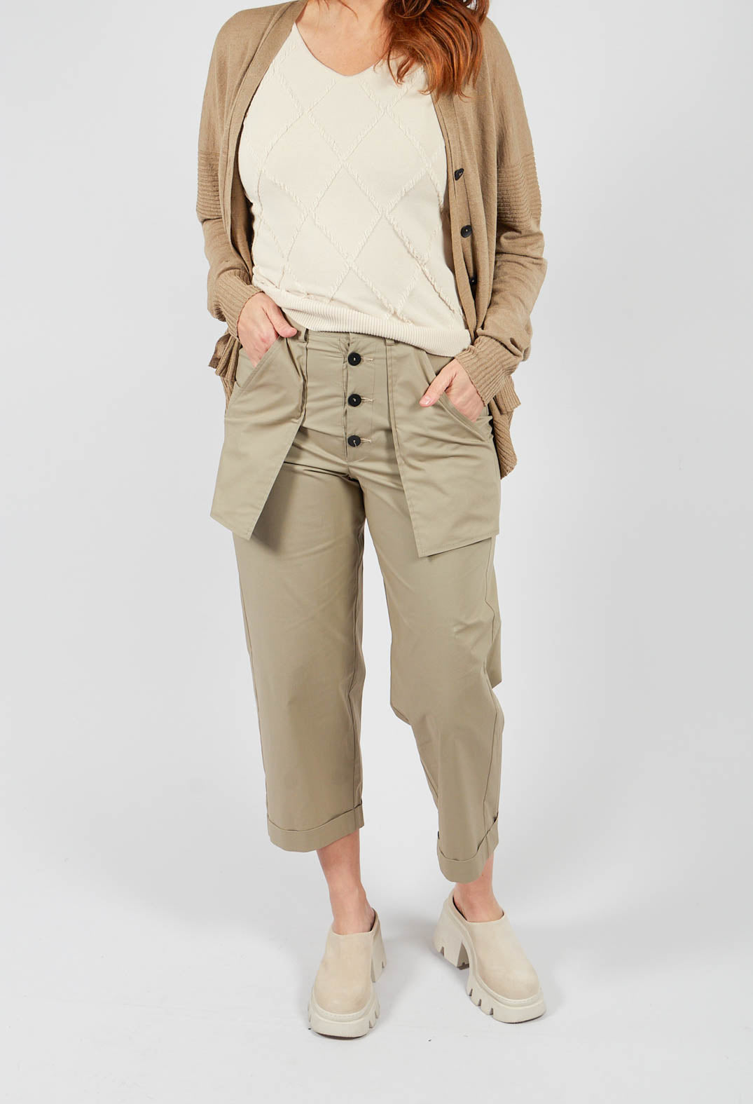 High Waist Trouser in Taupe