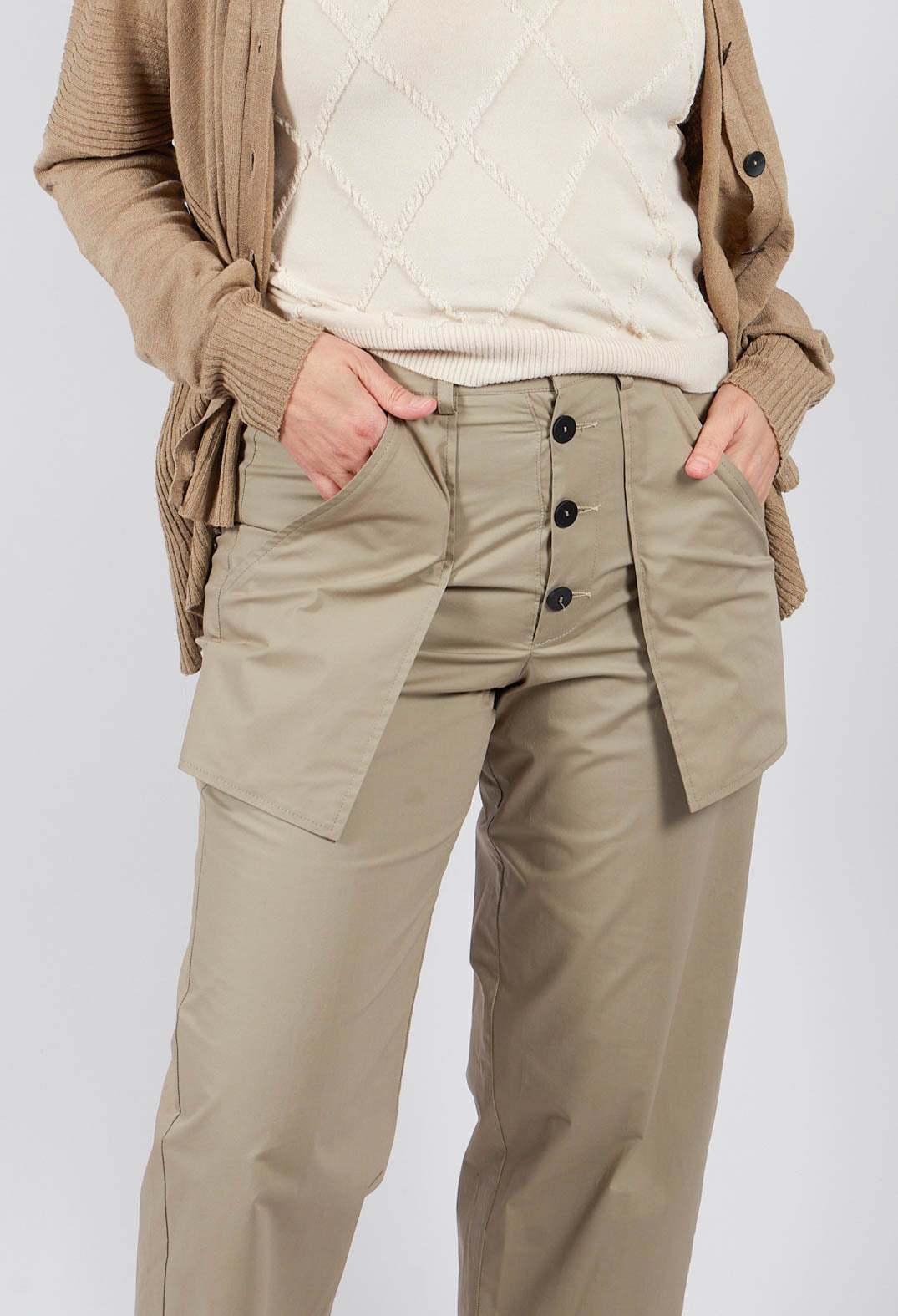 High Waist Trouser in Taupe