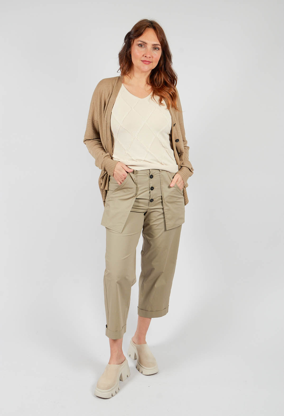 High Waist Trouser in Taupe