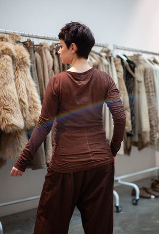PRE-ORDER - Long Sleeve T-Shirt in Terracotta Cloud (Pictured in Henna Cloud) - 2560509