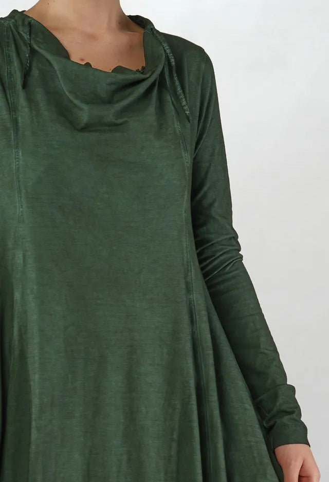 PRE-ORDER - Jersey Dress with Drawstring Neckline in Crab Cloud (Pictured in Pine Cloud) - 2560912